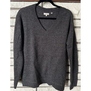 FAT FACE JUMPER SZ 8 WOMENS GREY WOOL BLEND SWEATER WITH SPARKLE LADIES WINTER